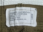 Tag from pants of the Polypropylene underwear.