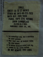 Tag from the Snow Camouflage Parka.
